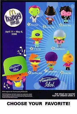 McDonald's 2008 American Idol Music Toys-Pick Your Favorite Character! • $8