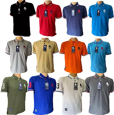 £9.99 • Buy Mens Polo Shirts Short Sleeve T Shirt New Golf Work Casual Regular Fit Plain Top
