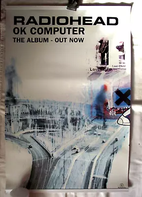 RADIOHEAD ~ OK COMPUTER ** 1997 Orig PLASTIC 30  X 20  SHOP HANGING BANNER. • £19