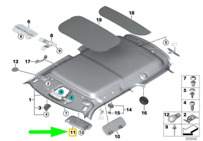 New Mini Cooper F56 Right Side Sun Visor Rhd 51167342194 7342194 Original • $165.55