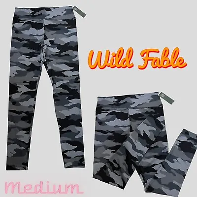 Womens Wild Fable Camo Printed High Waisted Leggings BCI Size M Grey/KW244 • $12