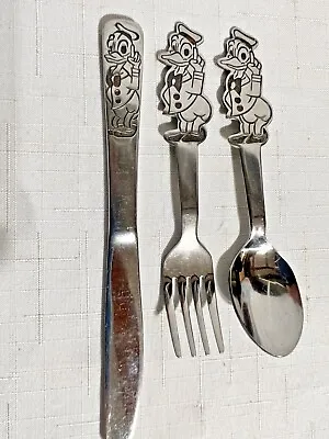 Vintage Donald Duck Knife Fork Spoon Disney Production Stainless By Bonny Japan  • $14.99