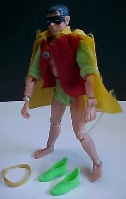 Vintage Mego Robin 8” Action Figure 1971 Original Shoes Cape Cloth Belt 1972 • $55