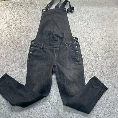 Gap Overalls Womens Small Maternity Black Denim Bibs Jeans Pockets Stretch 35x28 • $29.95