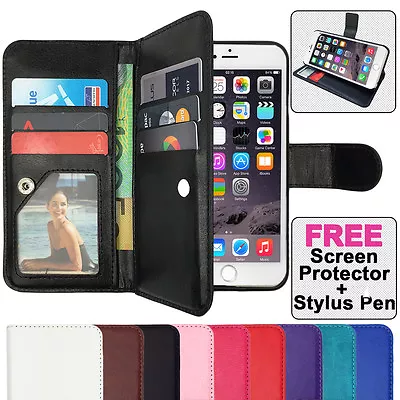 $9.75 • Buy Leather Flip Stand Case Magnetic Wallet PU Gel Cover For Apple IPhone 7, 7 Plus