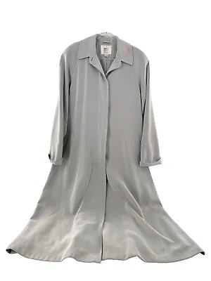 Misty Harbor Raincoat Trench Coat Gray Vtg Lined 18 Nautical Coastal Granny Plus • $29.97