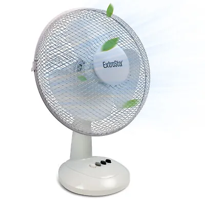 6'' 9'' 12'' Electric Desk Fan Oscillating Air Cooling Portable Fans Home Office • £12.99