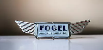 Fogel Philadelphia PA Emblem Badge Nameplate Appliance Adornment 6-7/8  Winged • $137.50