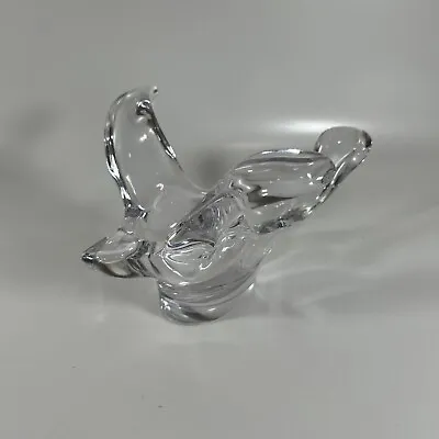 Princess House Lead Crystal Flying Bird Dove Bowl Candy Votive Dish Clear Glass • $15.74