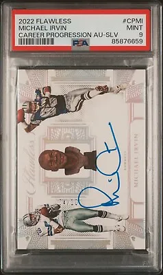 2022 Flawless Michael Irvin Career Progressions Autograph Silver /10 PSA 9 Pop 1 • $399.99