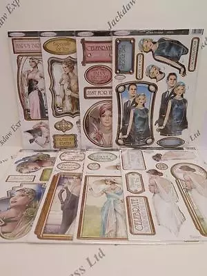 £5.32 • Buy 3 X Debbi Moore Art Deco Decadence Decoupage Die Cut Pack 8 Designs To Choose