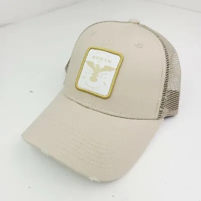 Ronin Factory Gold Eagle Mesh Trucker Snapback Hat Beige Tan • $12