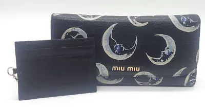Miu Miu Moon Women's Leather Long Wallet With Card Case Multicolor • £120.55