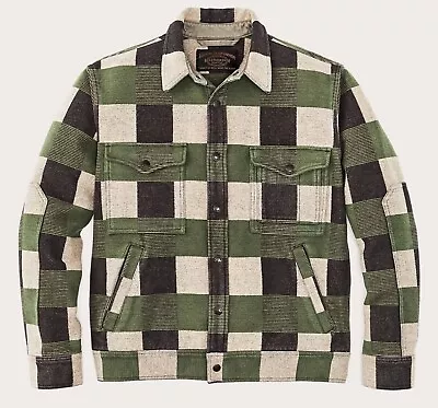 Filson Beartooth Camp Jacket 20172828 Cinder Olive Check Dark White Cotton Coat • $199.99