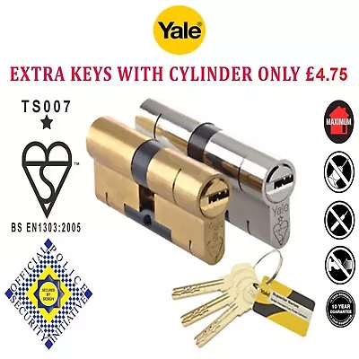 Yale Superior Anti Snap / Bump / Pick High Security Euro Cylinder UPVC Door Lock • £4.75