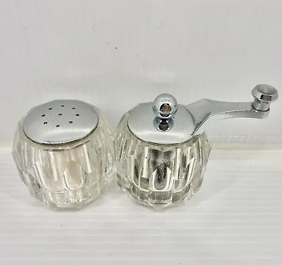 Salt Shaker And Pepper Mill Grinder Set Clear Mr Dudley Acrylic Lucite • $12