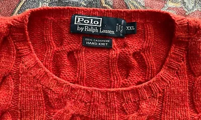 Polo Ralph Lauren - 100% 4 PLY CASHMERE Cable Knit Crew Neck Sweater -  XXL • $225