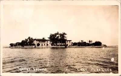 RPPC Postcard Homes Spider Island Lake Mille Lacs Minnesota C.1925-1940    12228 • $19.95