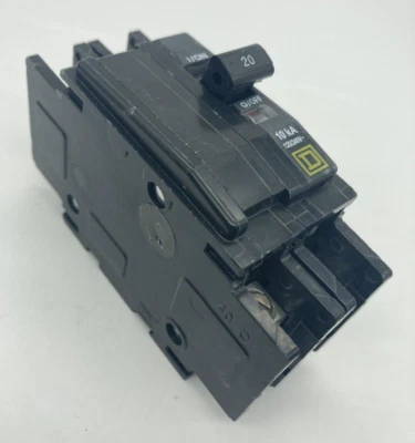 $34.95 • Buy Square D QOU220 2 Pole 20 Amp 120 240V AC Type QO Tin Rail Feed Through  Breaker