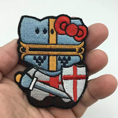 Hello Templar Kitty Knight Mash Up Embroidered Hook And Loop Morale Patch FREE U • $9.99