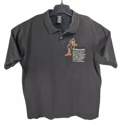 Vintage 1997 Warner Brothers Studio Store Daffy Duck Polo Shirt L Despicable  • $24.95