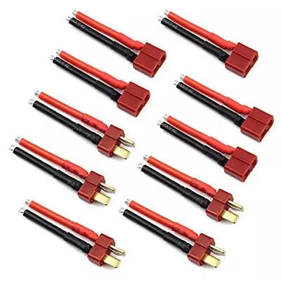 5 Pairs T Plug Connector Female And Male Deans With 14AWG Silicon Wire For RC • $16.77