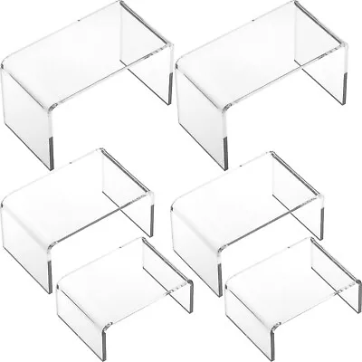 $17 • Buy 6 Clear Risers Acrylic Display Showcase Jewelry Fixture