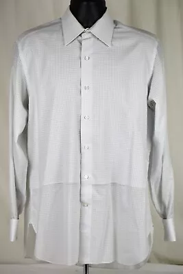 Xlent ZILLI Grey Graph Weave 100% Voile Cotton FC Trim Fit Shirt EU41 16 X 35 • $79.95