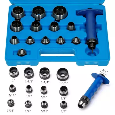 14PCS 5-35mm Punch Set Wad Hole Punching Kit Hollow Leather Gasket Paper Tool • £35.98