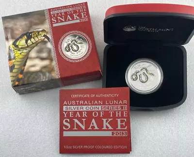 2013 Australia Year Of The Snake 1/2oz Coloured 50c Proof Perth Mint Coin • $89