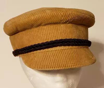 Vintage Prinz Heinrich Mutze Corduroy Tan German Sailor Hat Cap • $46.72