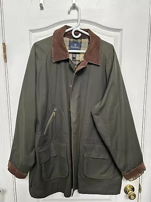 Brooks Brothers British Millerain Waxed Jacket Size XL Plaid/Corduroy Lined • $150