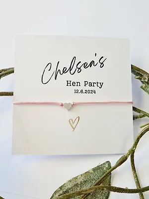 £1 • Buy Hen Party Favour Wish Bracelet Bride Tribe - Hen Do - Hen Weekend - Pink