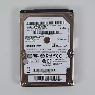 Samsung Momentus ST750LM022 750GB (2.5  9MM 5400RPM) SATA HDD Hard Disk Drive • £12.89