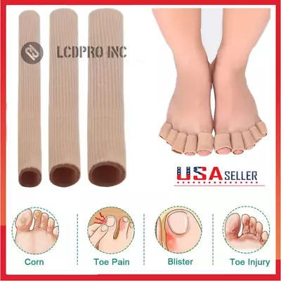 Toe Tube Sleeve Protector Cushion Fabric Gel Lining Finger Toe Separator Tubing • $3.21