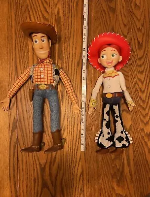$59.99 • Buy Toy Story Pull String Woody Jessie 14  Talking Figures Dolls Set Disney & Hats