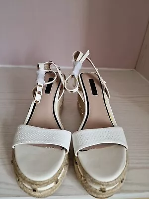Miss Selfridge White Ankle Strap Sandals Size  6 Brand New • £8.99