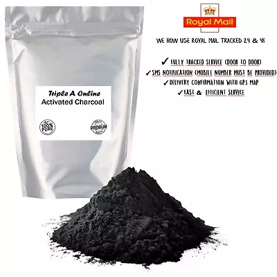 Activated Charcoal Powder 100% Pure Food Grade Natural Coconut Shells 25g-1kg • £4.49