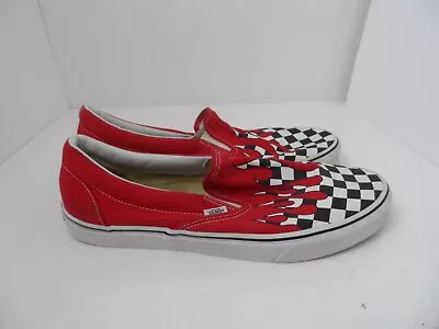 Vans Off The Wall Checkered Flame Men’s Slip On Skateboarding Shoes - Size 13 • $29.99