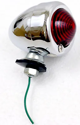Superior Dixie Distributing 12V Chrome Bullet Style Red Marker Light Motorcycle • $9.99