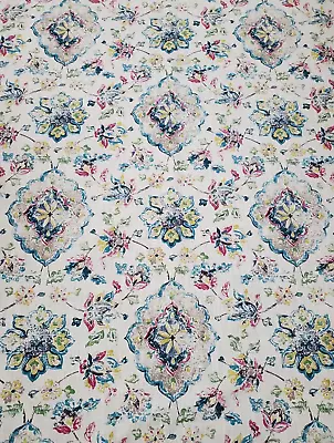 P Kaufmann Ikat Damask Multiuse Relic Teal Blue Floral Fabric By Yard 54 W • $8.99