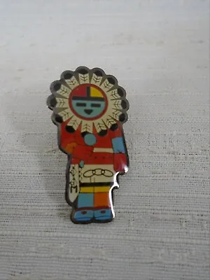 Lapel Collar Pin Native Indian Aztec Maya Full Feather Headdress Rattle Pinback • $12.79