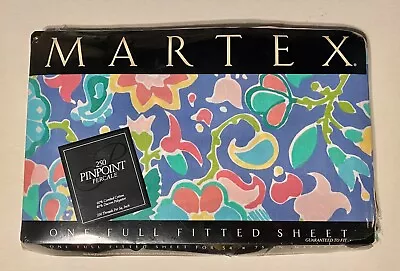 Vtg Martex One Full Fitted Sheet  Surabaya  250 Pinpoint Percale Cotton Blend • $29.99