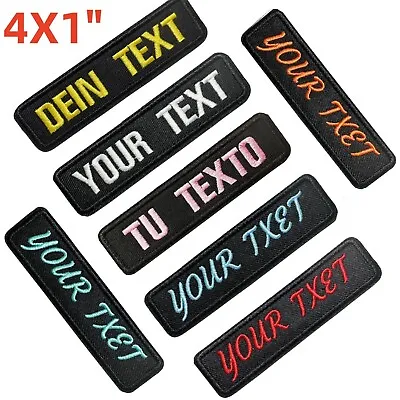 2PCS Custom Embroidered Name Patches Motorcycle Biker Tactical Tags Iron-on 4X1  • £8.02