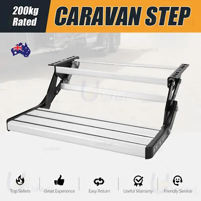 Caravan Step Aluminium Pull Out Folding Caravan Step Camper Trailer Motorhome RV • $134.99
