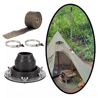 Roof Jack Pipe Boot Yurt Sheds Bell Tent Hiking Travel Stove Tent Stove Jack • $67.03