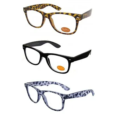 Vtg Style Clear Lens Geek Glasses Fancy Dress Black Tortoiseshell Brown • £6