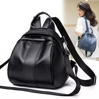 Vintage Anti-theft Leather Backpack High Capacity Ladies Travel Backpack • $27.71