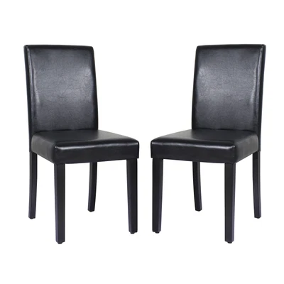 $182 • Buy Dining Chairs 2X 4X 6X Faux Leather Foam Black Brown Swiss Kitchen Cafe Montina