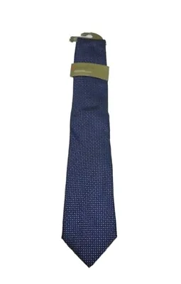 New M&S Men's Navy Mix Luxury Fine Silk Tie • £7.99